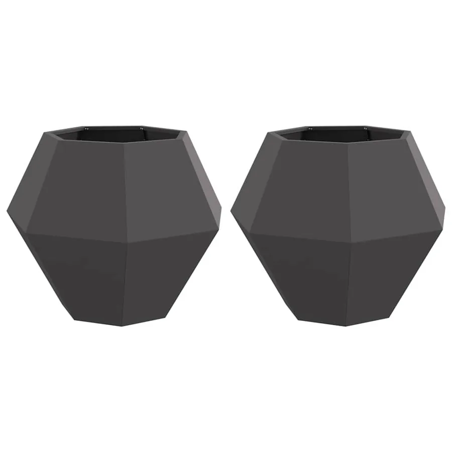 Jardinière 2 pc Noir 75 x 75 x 60 cm Acier - 2