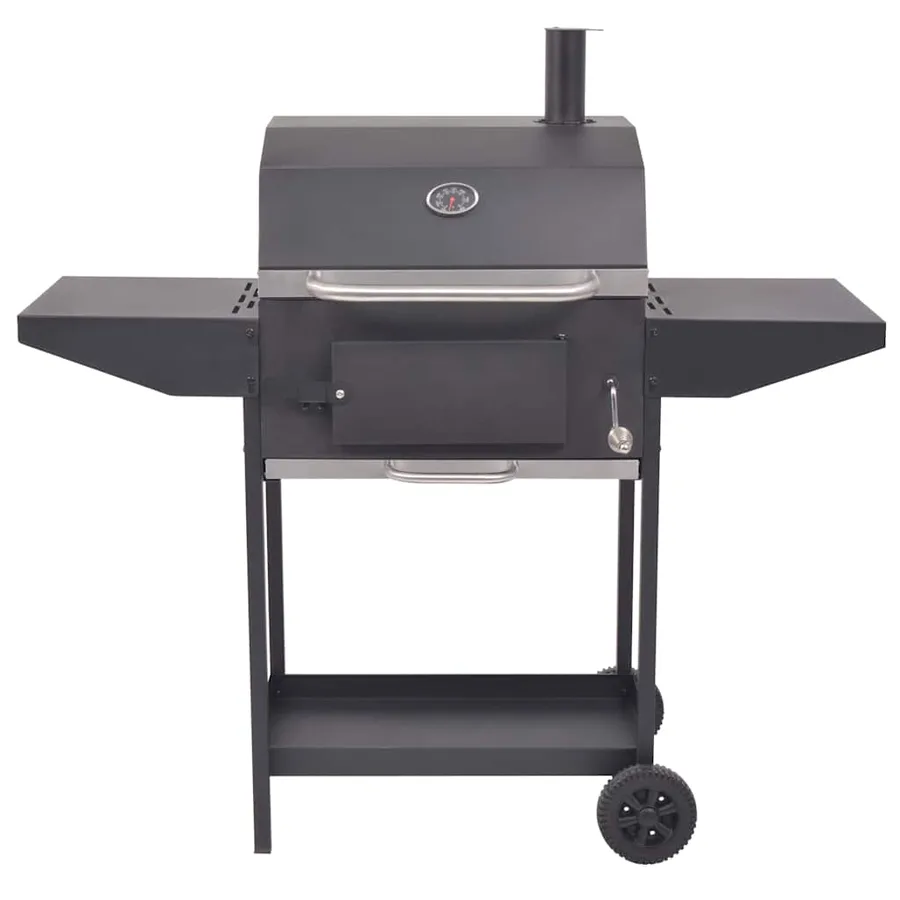 Barbecue au charbon de bois avec étagère inférieure Noir - 3
