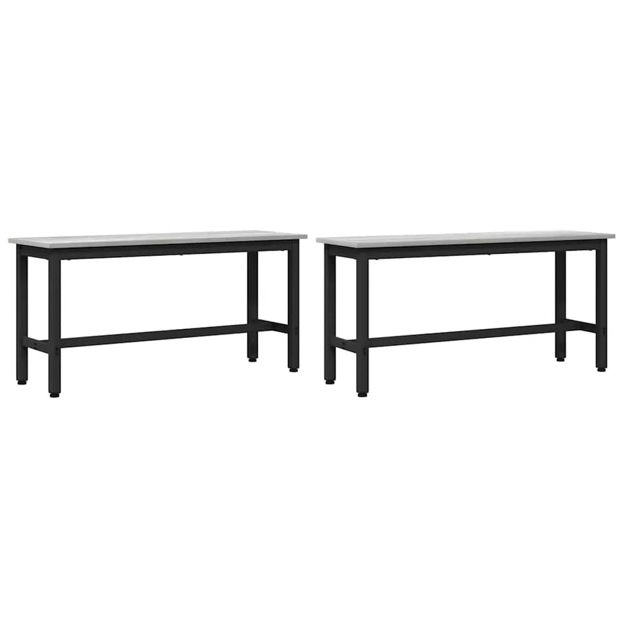 Banc de salle à manger 2 pcs Gris Sonoma 100 x 32,5 x 48,5 cm - 2