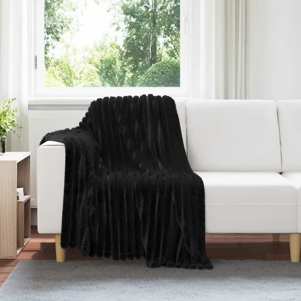 Jeté Noir 150 x 130 cm Toison