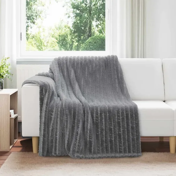 Couvertures à jeter 6 pcs Gris foncé 200 x 150 cm Toison