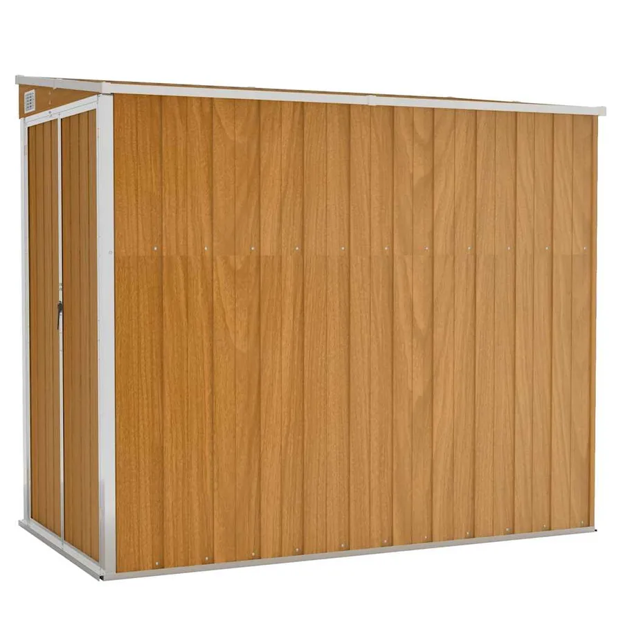 Abri de jardin mural Marron 118x194x178 cm Métal galvanisé - 2
