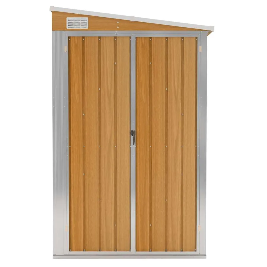 Abri de jardin mural Marron 118x194x178 cm Métal galvanisé - 3