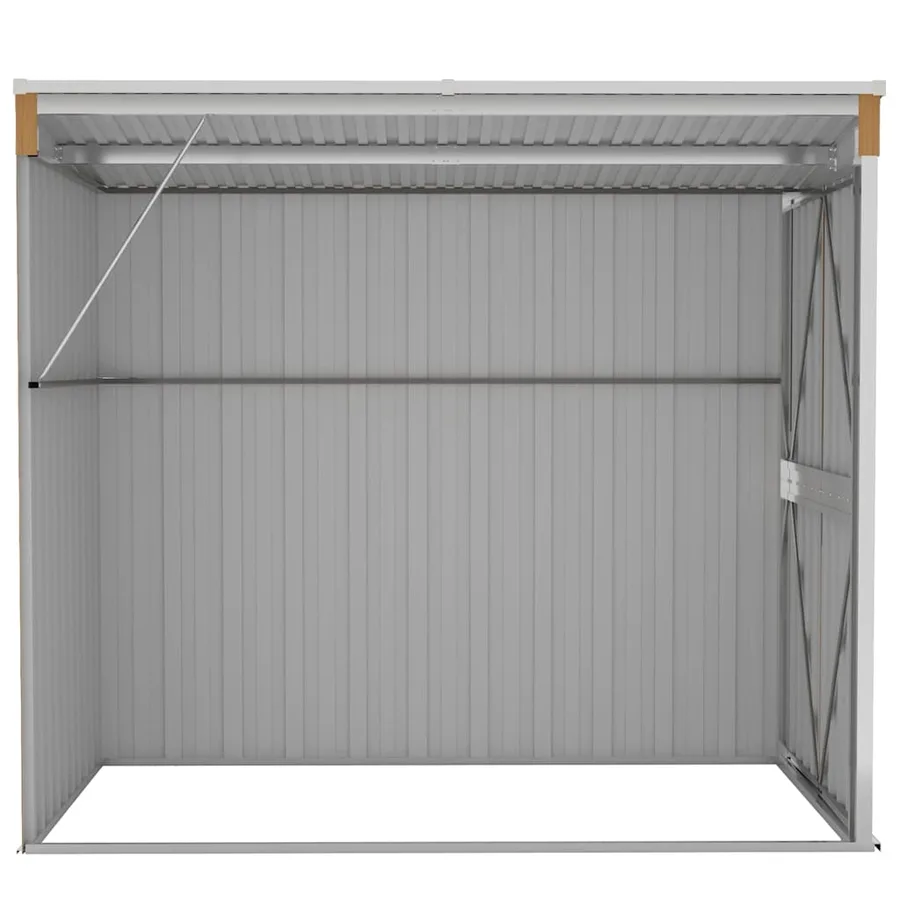 Abri de jardin mural Marron 118x194x178 cm Métal galvanisé - 5