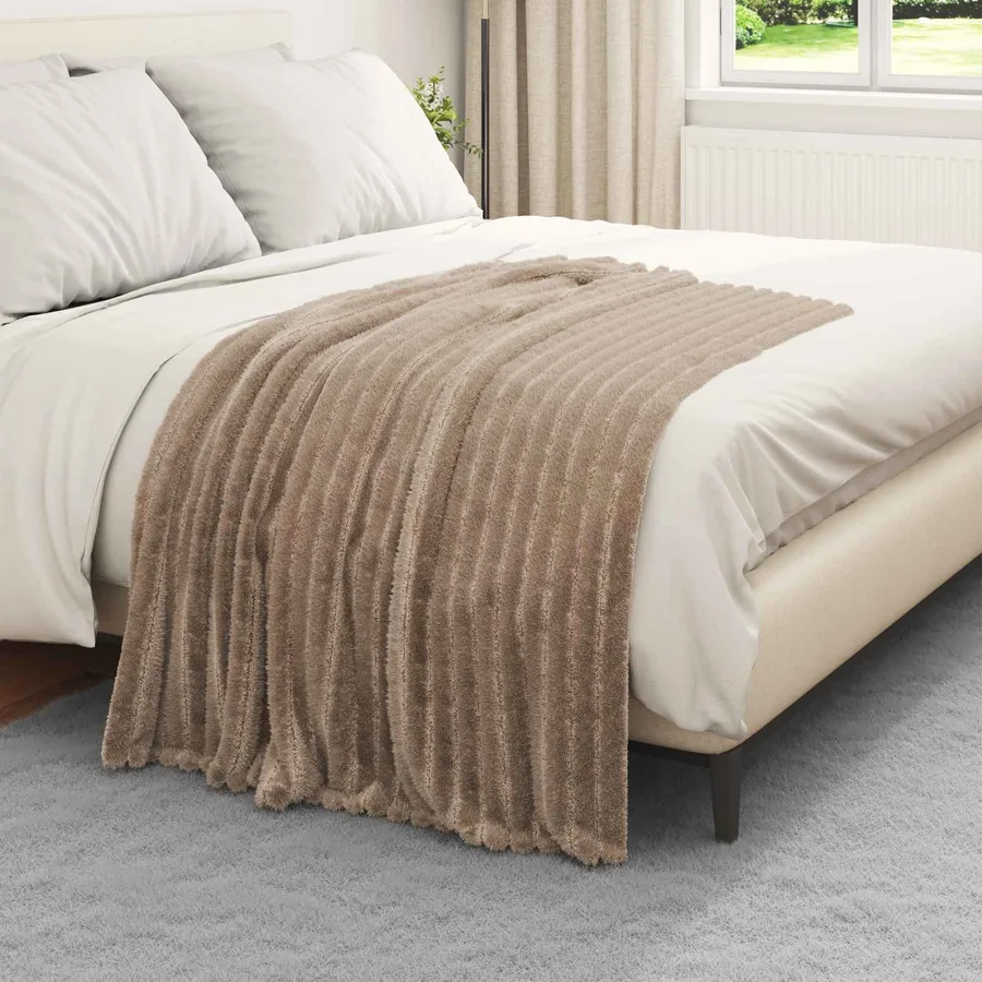 Couvertures à jeter 6 pcs Camel 150 x 130 cm Toison - 3