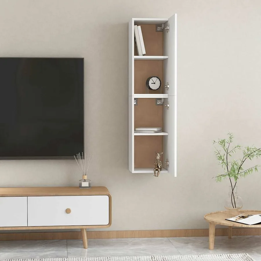 Meubles TV 2 pcs Blanc 30,5x30x60 cm Bois d’ingénierie - 6