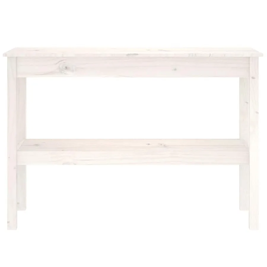 Table console Blanc 110x40x75 cm Bois de pin solide - 3