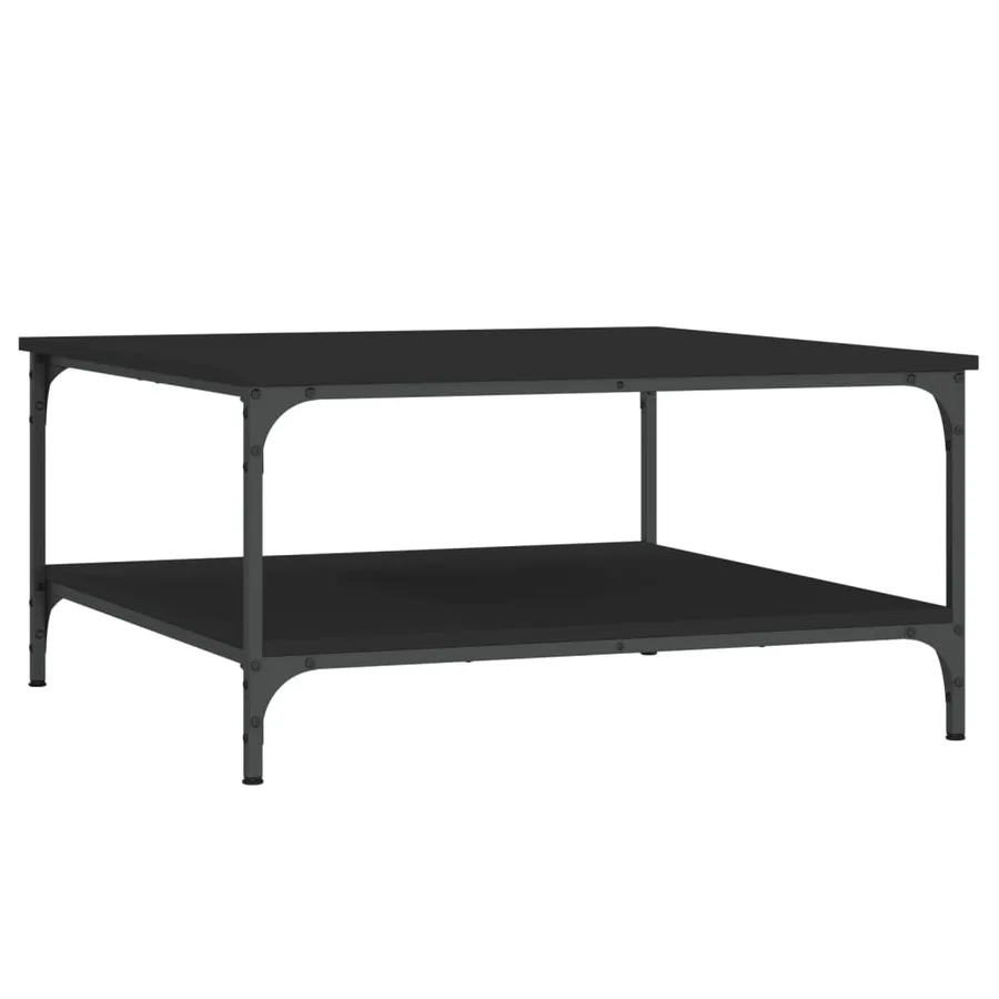 Table basse noir 80x80x40 cm bois d'ingénierie - 6