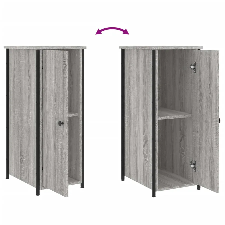 Tables de chevet 2 pcs sonoma gris 32x42x80cm bois d'ingénierie - 10