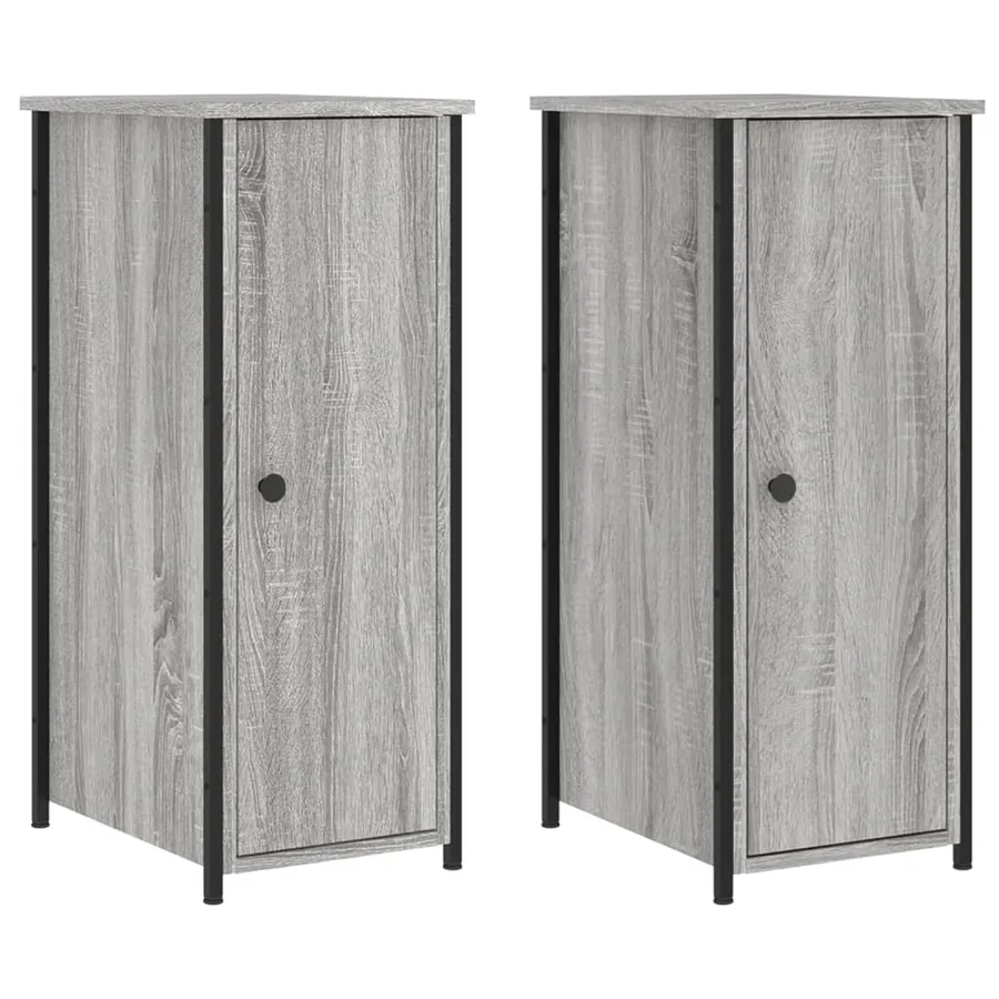 Tables de chevet 2 pcs sonoma gris 32x42x80cm bois d'ingénierie - 2