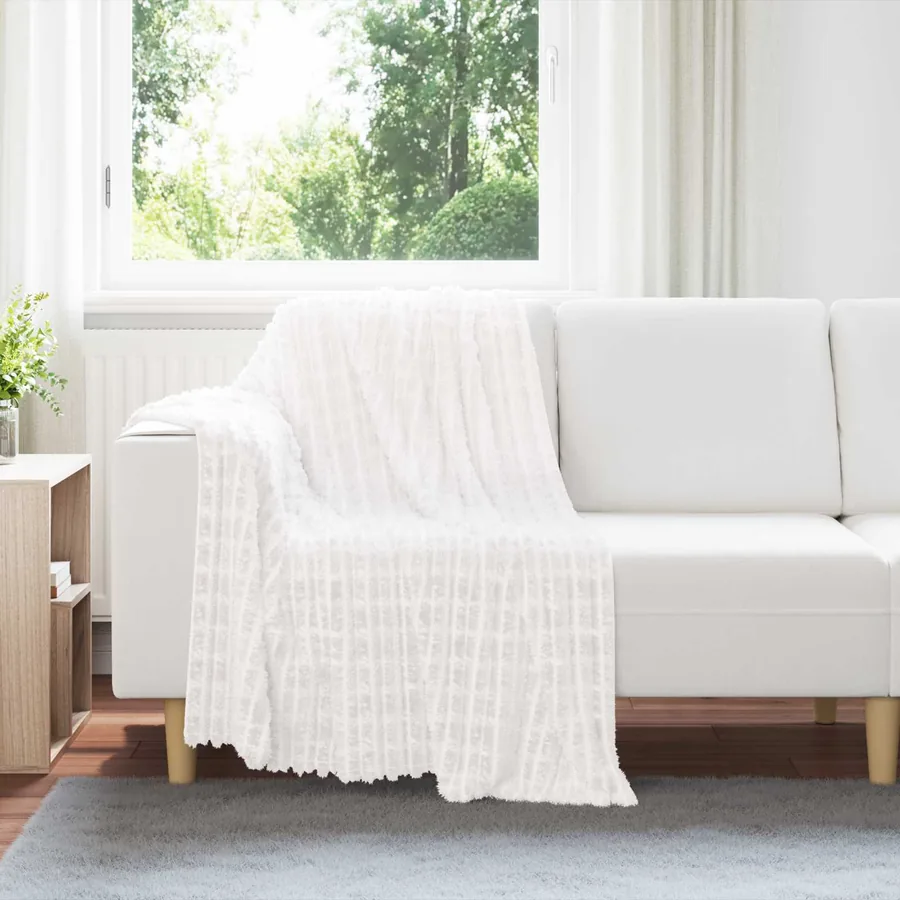 Couvertures à jeter 6 pcs Blanc 150 x 130 cm Toison