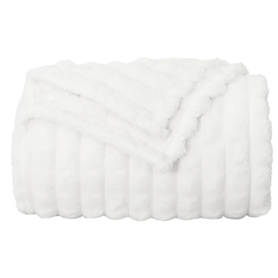 Couvertures à jeter 6 pcs Blanc 150 x 130 cm Toison - 5