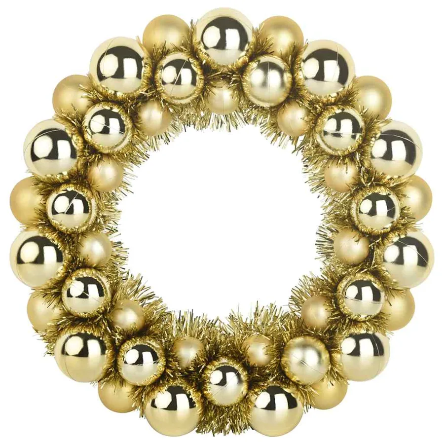 Couronnes de Boules de Noël 2 pcs Doré 33 x 33 x 7 cm - 4