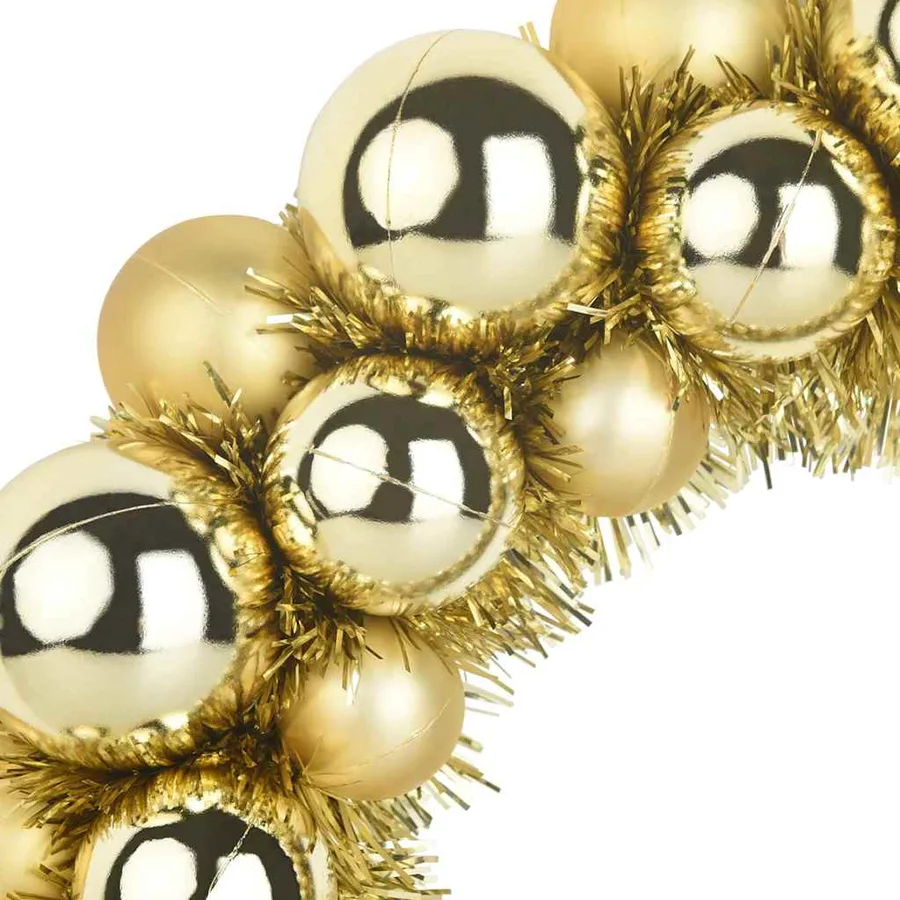 Couronnes de Boules de Noël 2 pcs Doré 33 x 33 x 7 cm - 6