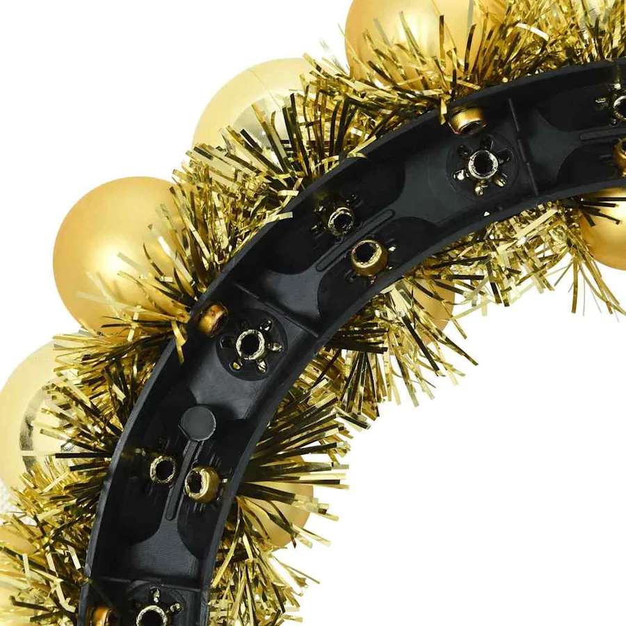 Couronnes de Boules de Noël 2 pcs Doré 33 x 33 x 7 cm - 7