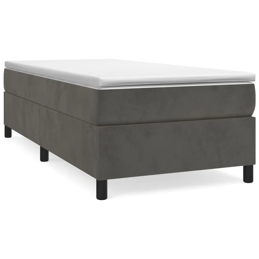 Sommier à lattes de lit et matelas Gris foncé 80x200 cm Velours - 2