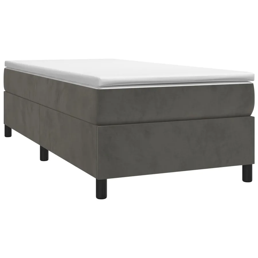 Sommier à lattes de lit et matelas Gris foncé 80x200 cm Velours - 3