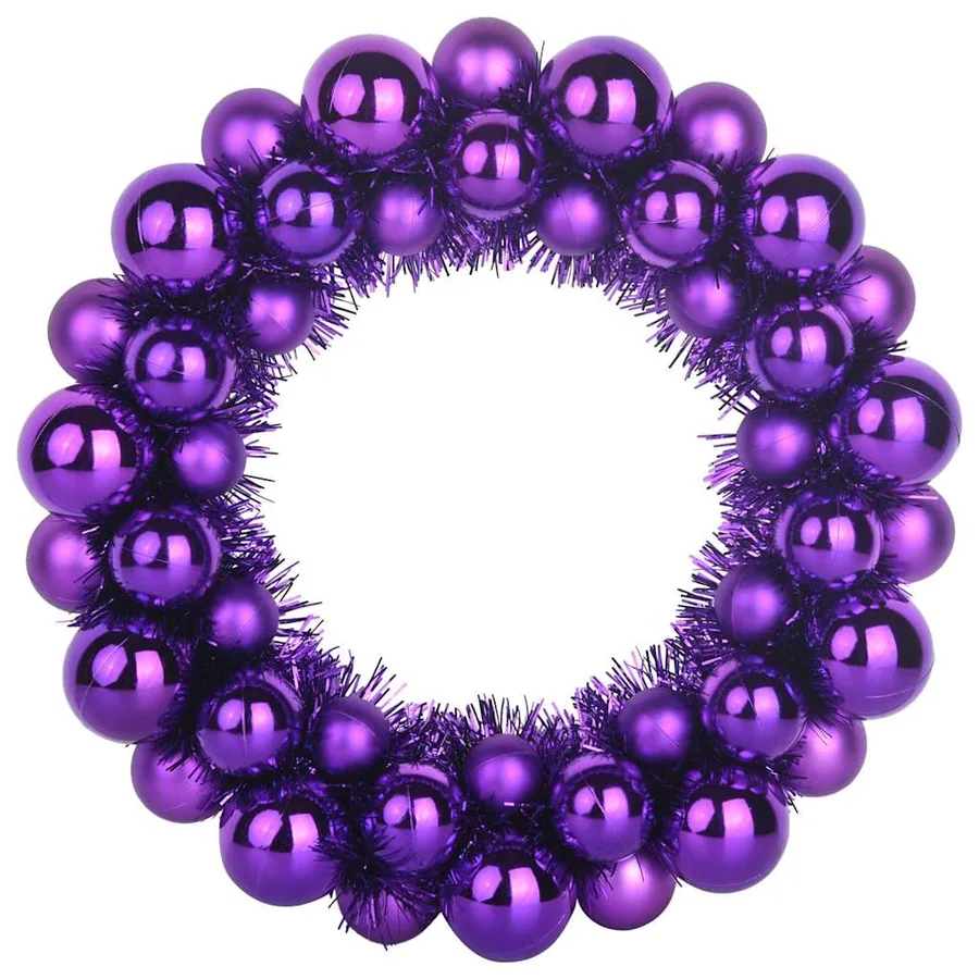 Couronnes de Boules de Noël 2 pcs Lilas 33 x 33 x 7 cm - 4