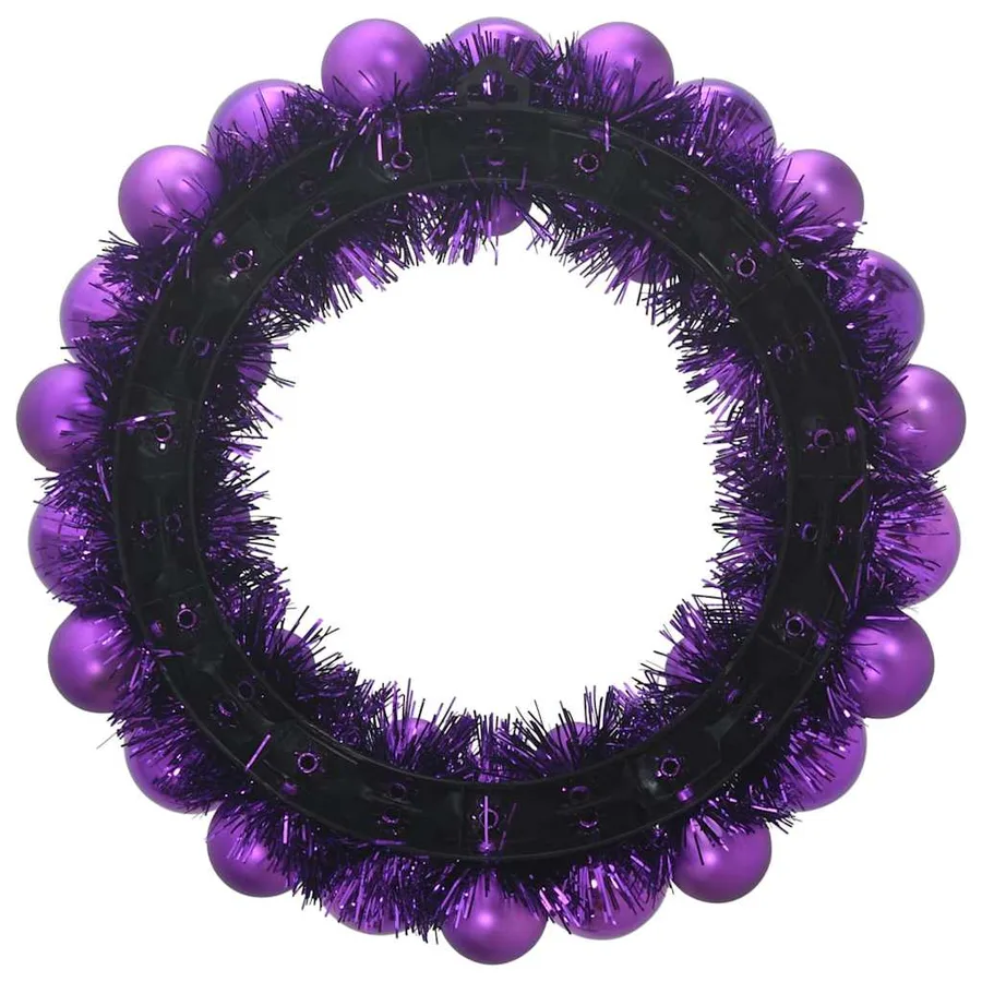 Couronnes de Boules de Noël 2 pcs Lilas 33 x 33 x 7 cm - 5