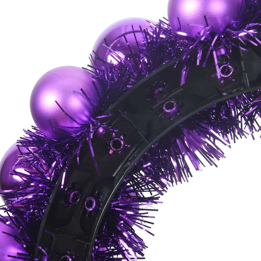 Couronnes de Boules de Noël 2 pcs Lilas 33 x 33 x 7 cm - 7