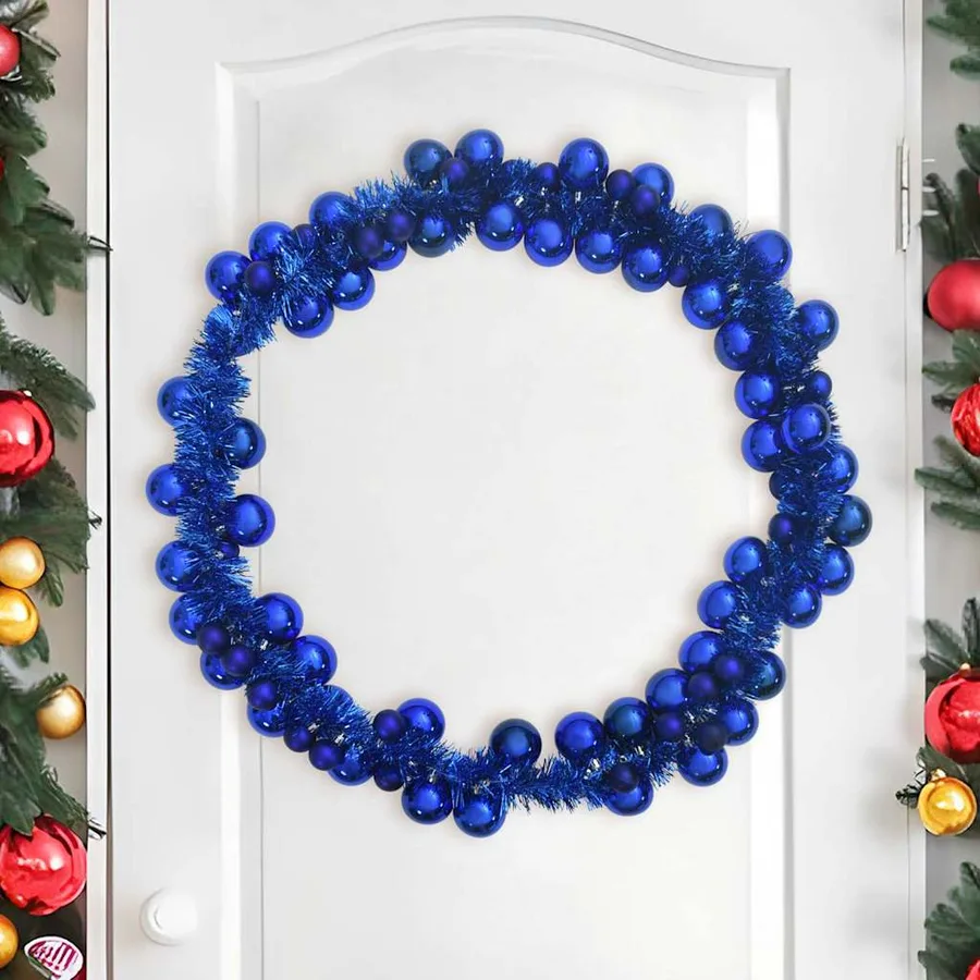Guirlande de Boules de Noël Bleu 186 cm Polystyrène - 3