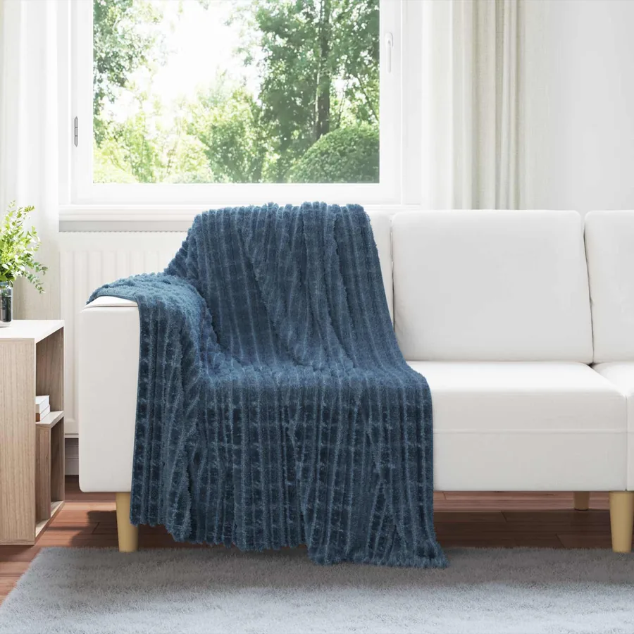 Jeté Bleu marine 150 x 130 cm Toison