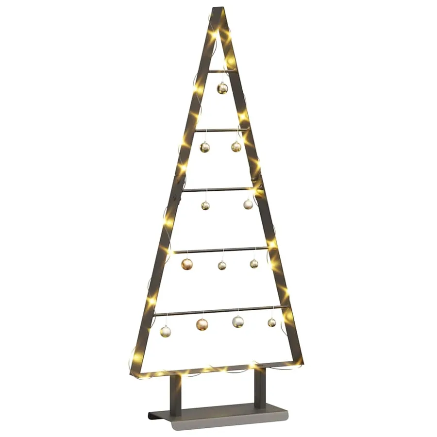 Arbre de Noël en métal avec support Noir 90 cm Acier - 3