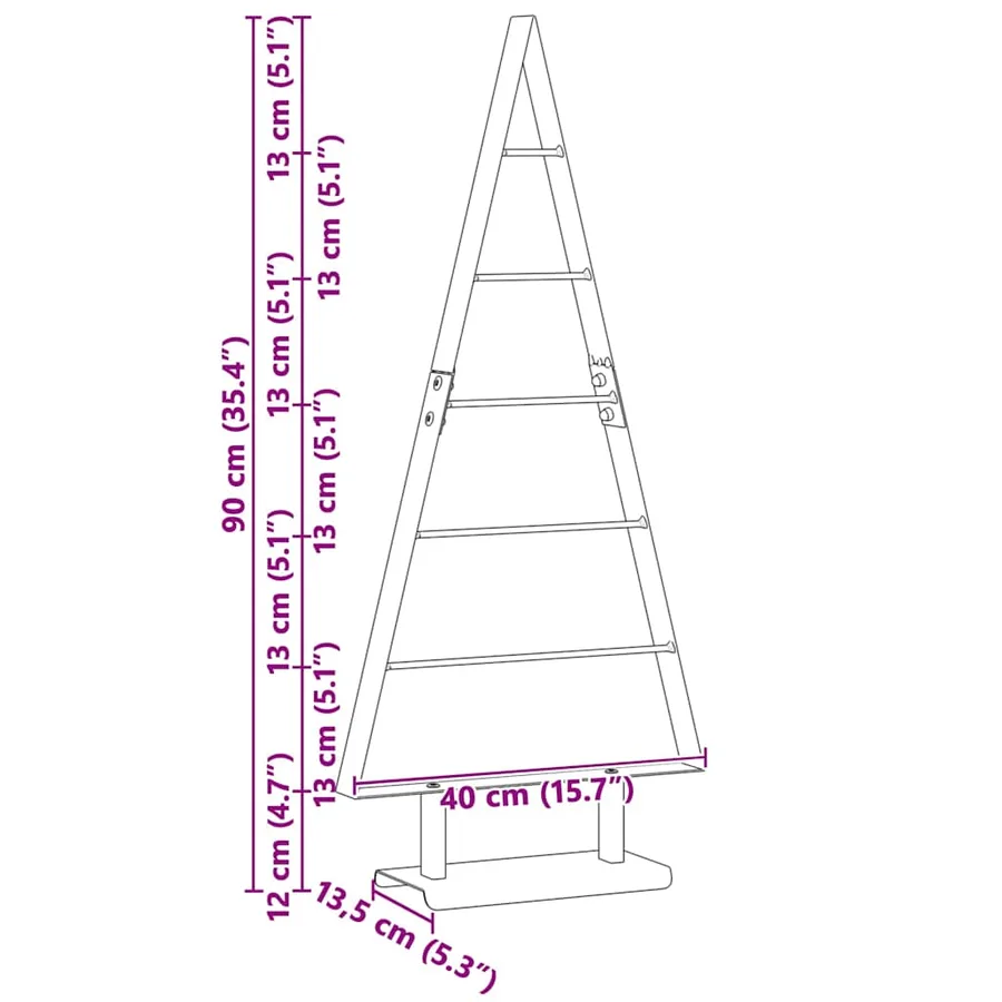 Arbre de Noël en métal avec support Noir 90 cm Acier - 9