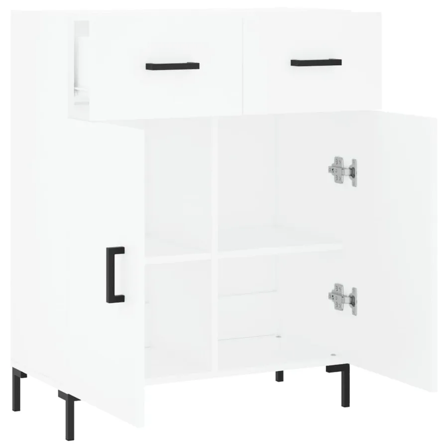 Buffet blanc 69,5x34x90 cm bois d'ingénierie - 5