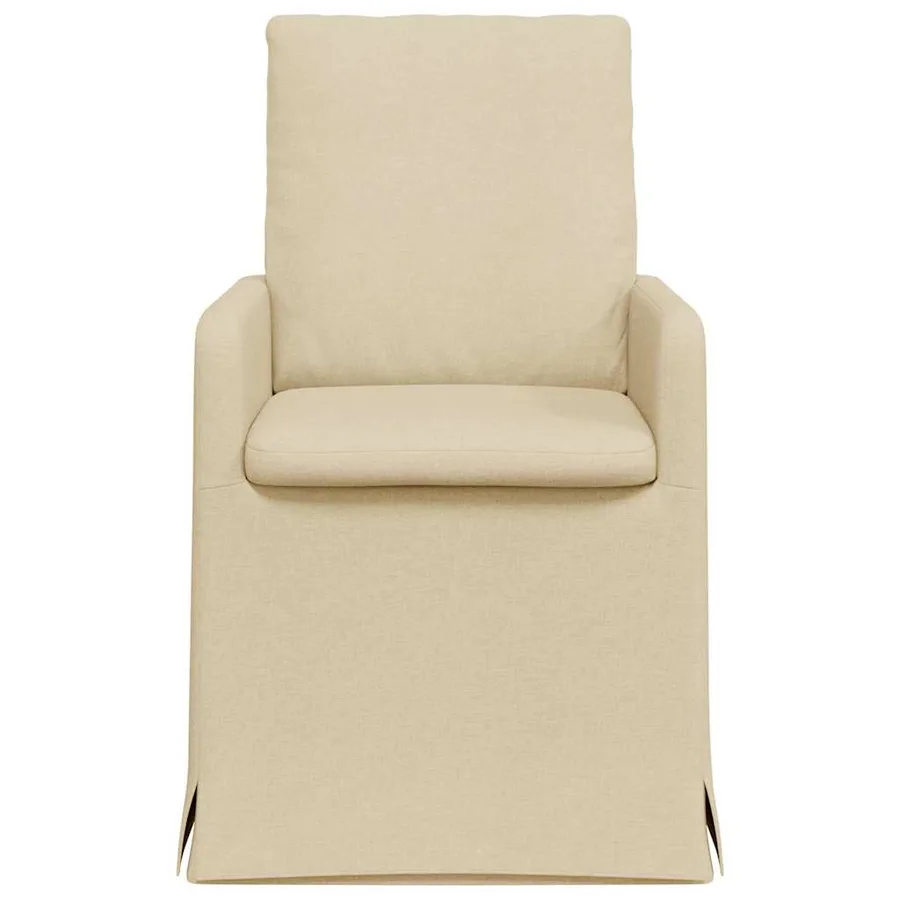 Chaises de salle à manger 2 pcs Crème 57 x 67 x 98 cm tissu - 4