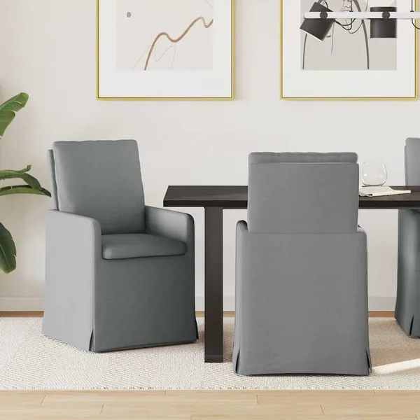 Chaises de salle à manger 2 pcs Gris clair 57 x 67 x 98 cm