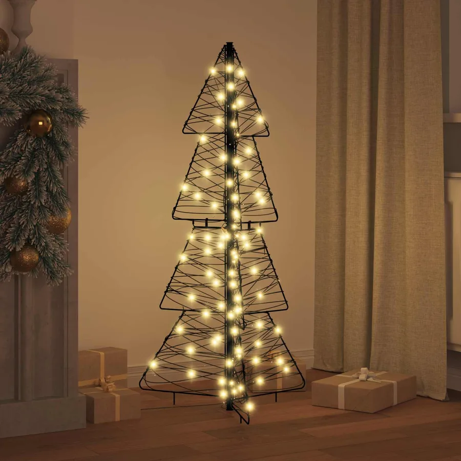 Sapin de Noël avec 100 LED Blanc chaud 120 cm Rotin - 3