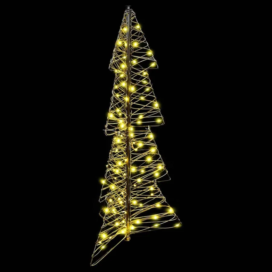 Sapin de Noël avec 100 LED Blanc chaud 120 cm Rotin - 5