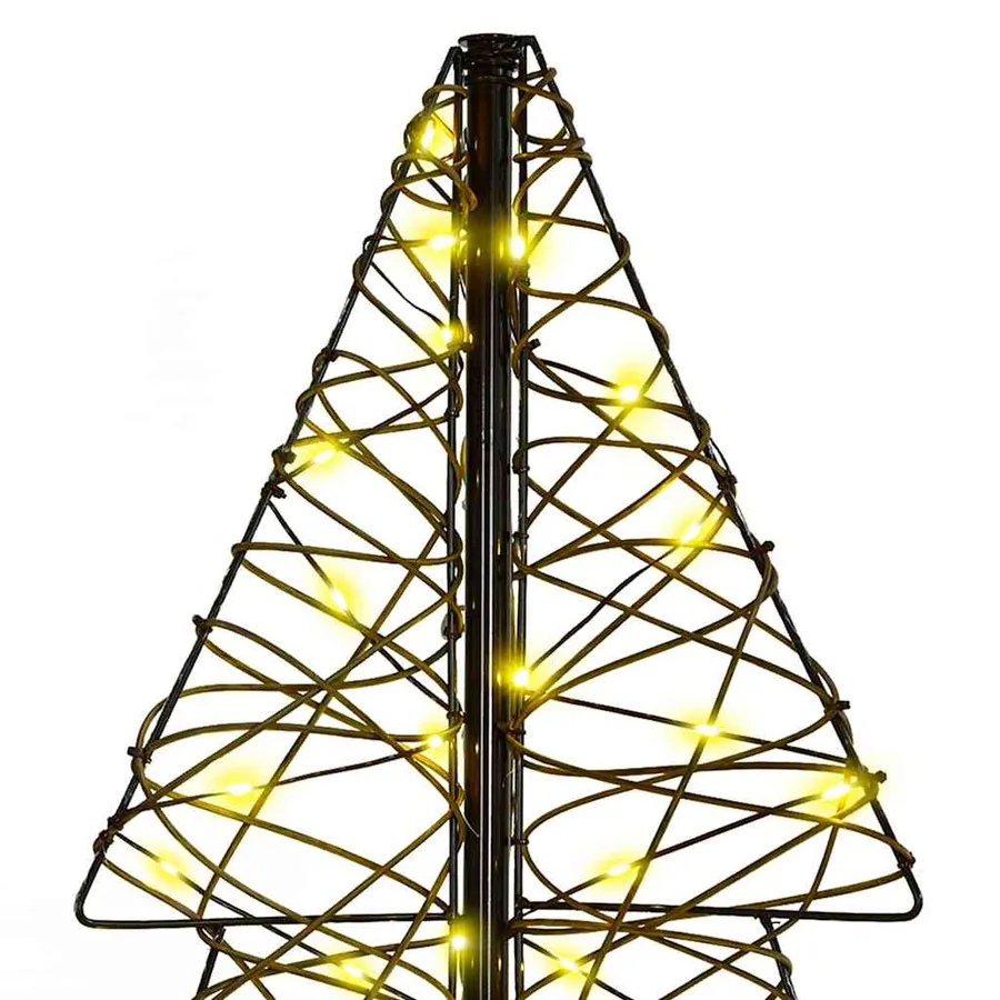 Sapin de Noël avec 100 LED Blanc chaud 120 cm Rotin - 6