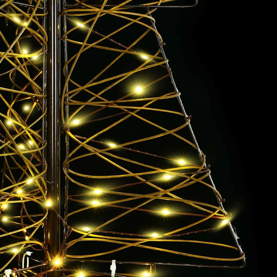 Sapin de Noël avec 100 LED Blanc chaud 120 cm Rotin - 7