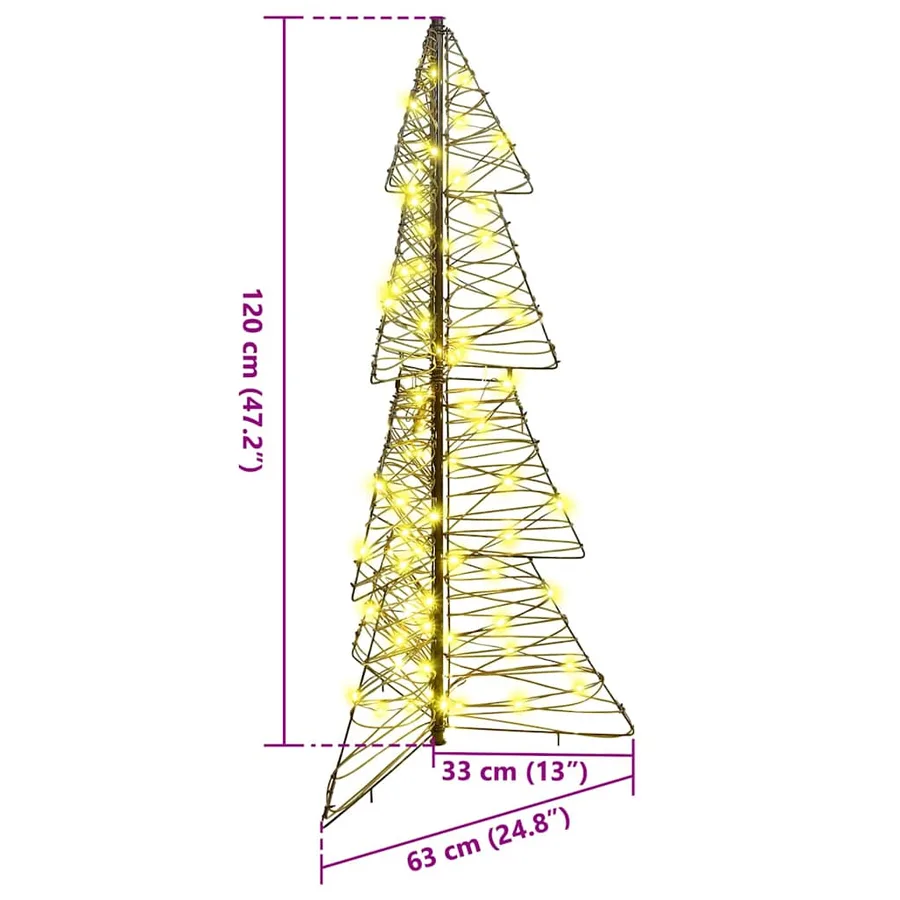 Sapin de Noël avec 100 LED Blanc chaud 120 cm Rotin - 8