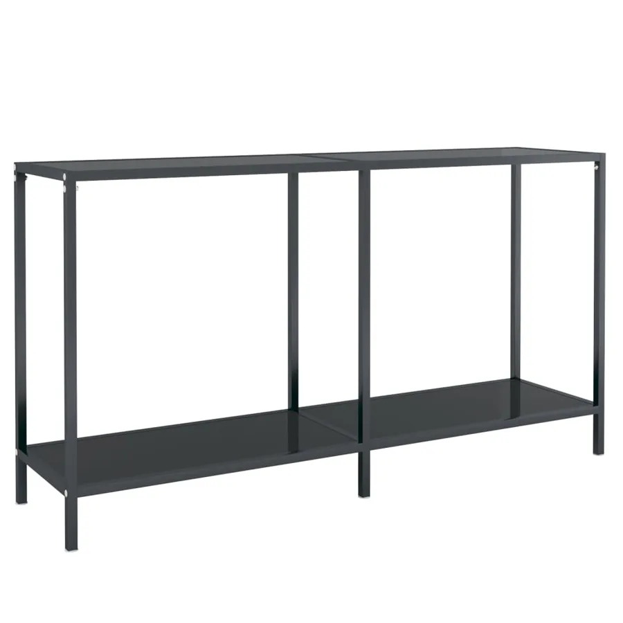 Table console Noir 140x35x75,5 cm Verre trempé - 2