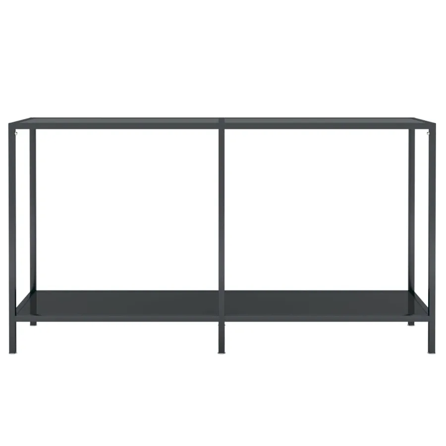 Table console Noir 140x35x75,5 cm Verre trempé - 3
