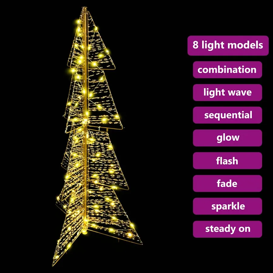 Sapin de Noël avec 100 LED Blanc chaud 120 cm PET - 9