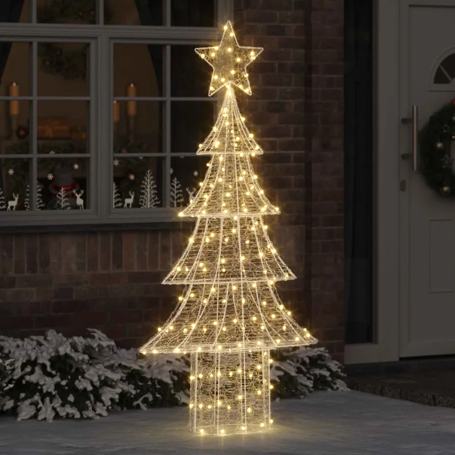Sapin de Noël avec 240 LED Blanc chaud 150 cm Acrylique