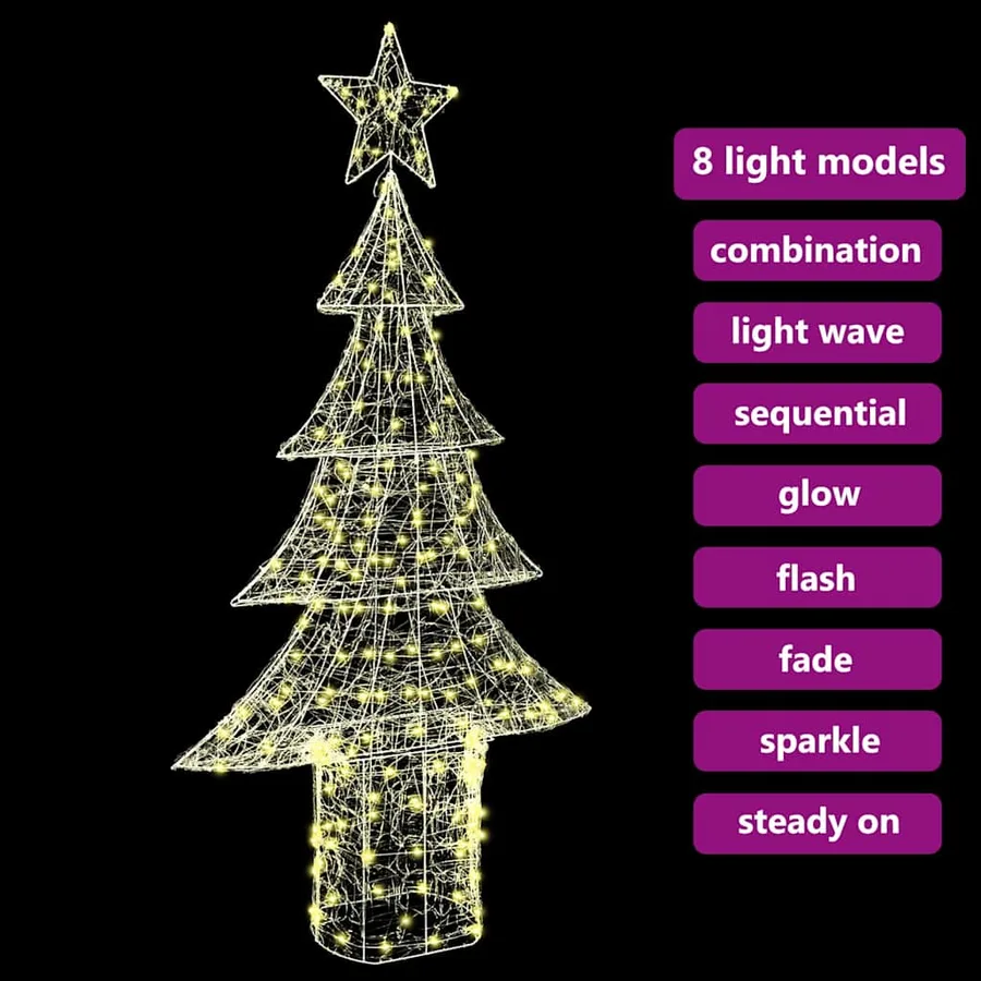 Sapin de Noël avec 240 LED Blanc chaud 150 cm Acrylique - 9