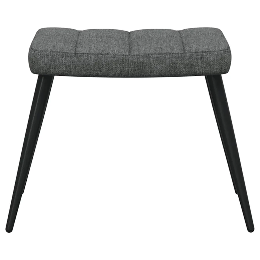 Chaise de relaxation avec tabouret Gris foncé Tissu - 5