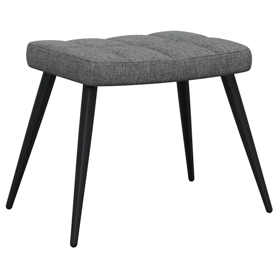 Chaise de relaxation avec tabouret Gris foncé Tissu - 8