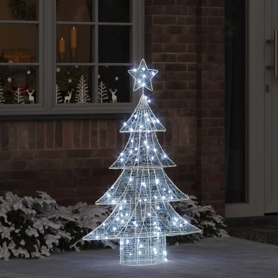 Sapin de Noël avec 100 LED Blanc froid 120 cm Acrylique