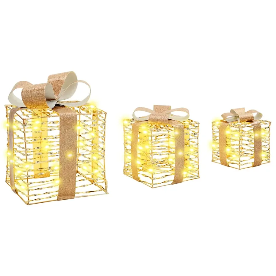 Boîte Cadeau avec 60 LED 3 pcs Blanc chaud 20 x 20 x 20 cm PET - 4