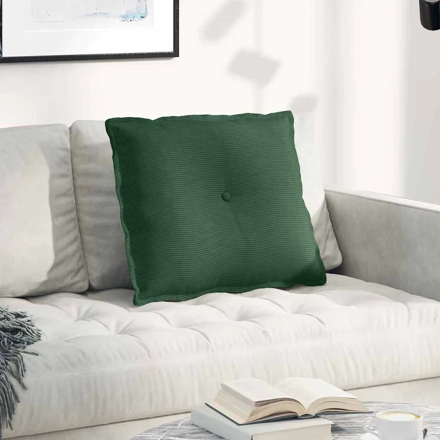 Coussin de Dos Vert Jungle 60 x 50 cm Tissu en velours côtelé