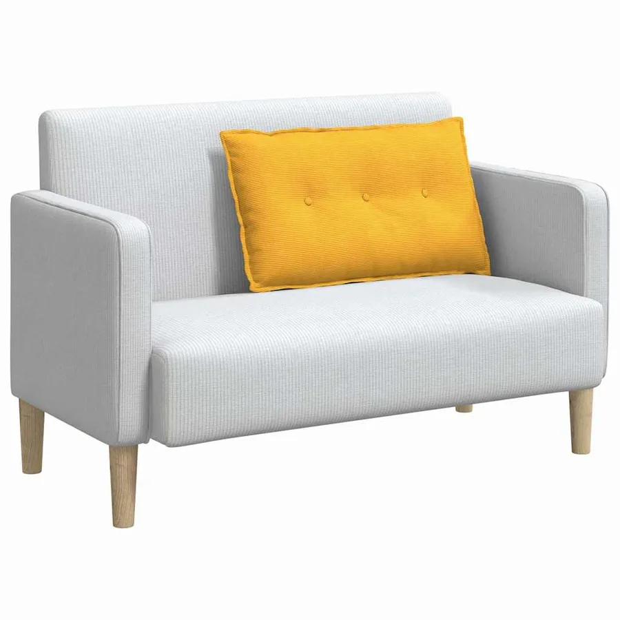 Coussin de Dos Jaune clair 80 x 50 cm Tissu en velours côtelé - 3