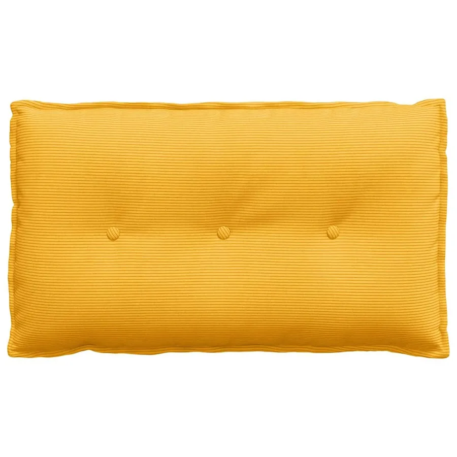 Coussin de Dos Jaune clair 80 x 50 cm Tissu en velours côtelé - 5