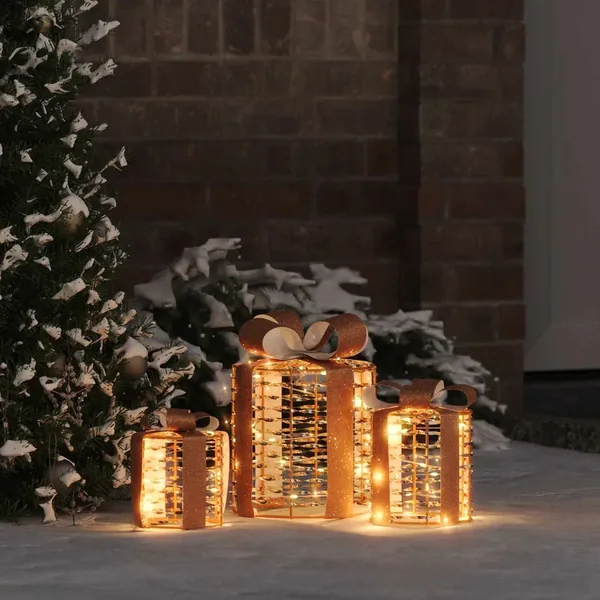 Décoration de boîte cadeau 3 pcs 20 x 20 x 20 cm PET
