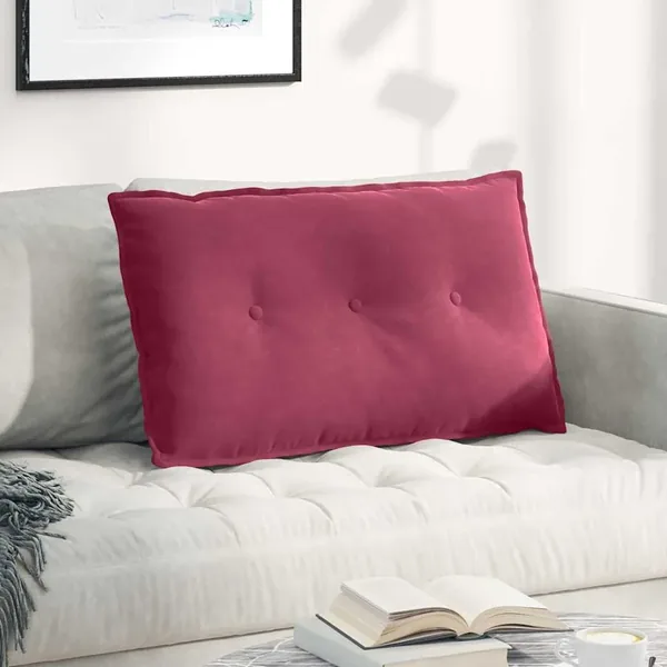 Coussin de Dos Bordeaux 80 x 50 cm Tissu en velours côtelé
